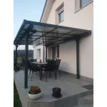 Lapostetős alumínium garázs kocsibeálló antracit 300 cm x 496 cm CP-4L 