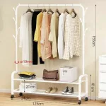 Ruhaállvány cipőtartóval kerekekkel 155 x 34 x 125 cm CR005-125