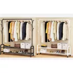 Ruhaállvány cipőtartóval kerekekkel 155 x 34 x 125 cm CR005-125