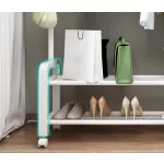 Ruhaállvány cipőtartóval kerekekkel 155 x 34 x 150 cm CR005-150