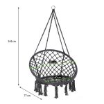 Függőszék 80 x 100 cm fekete HNG-BLACK