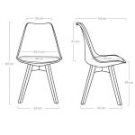 Étkezőszék skandináv dizájn fekete BC OC104-Black