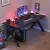 Gamer asztal minőségi íróasztal fekete 100x60x75 cm OTK-B1
