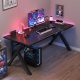 Gamer asztal minőségi íróasztal fekete 100x60x75 cm OTK-B1