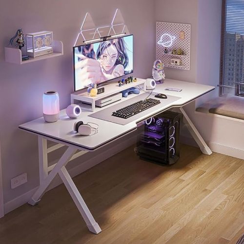 Gamer asztal minőségi íróasztal fehér 120x60x75 cm OTK-W2