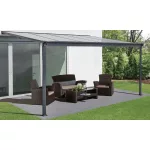 Féltetős alumínium pergola antracit átlátszó tetővel 303 cm x 312 cm P-312-1 