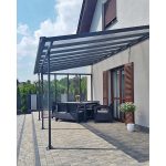 Féltetős alumínium pergola antracit átlátszó tetővel 303 cm x 312 cm P-312-1 