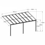 Féltetős alumínium pergola P-496-1 antracit átlátszó tetővel 303 cm x 496 cm