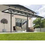 Féltetős alumínium pergola P-496-1 antracit átlátszó tetővel 303 cm x 496 cm