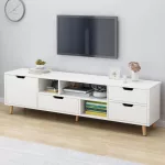 TV-állvány multifunkciós médiaállvány 160x30x38 cm fehér RT07