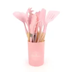 12 részes szilikon konyhai eszközök pink T06